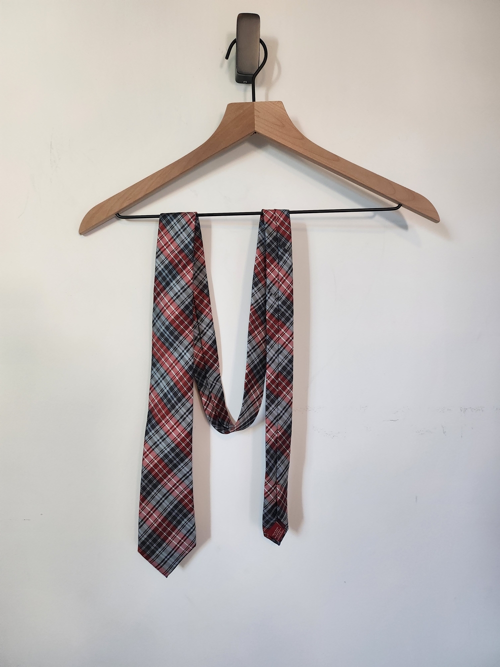 Original Penguin Silk Red and Black Plaid Men's Neck Tie